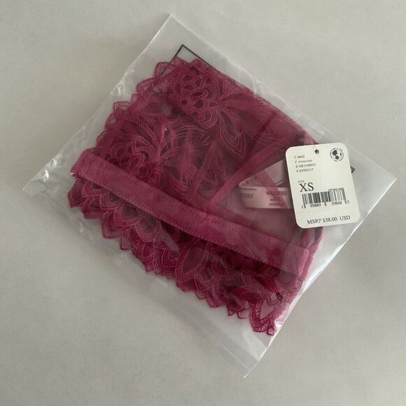 Free People Amelie Lace Bralette Size XS In Vivacious Pink - Picture 7 of 10